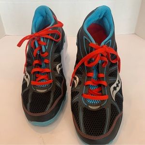 SAUCONY Kinvara TR pro grid flexform technology size 12 shoe blue red accents